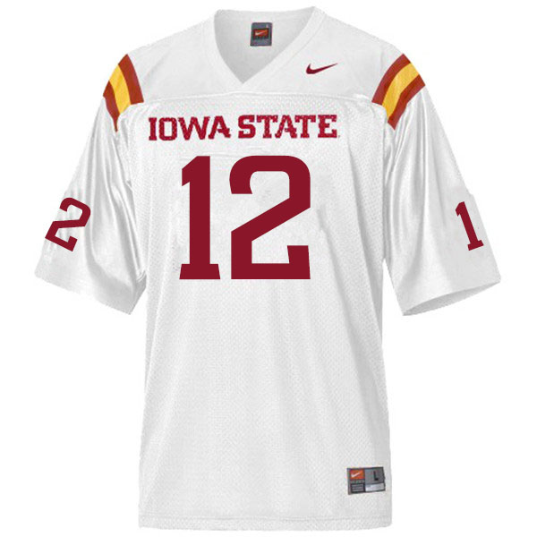 Iowa State Cyclones Men's #12 Greg Eisworth II Nike NCAA Authentic White College Stitched Football Jersey XT42L67KQ